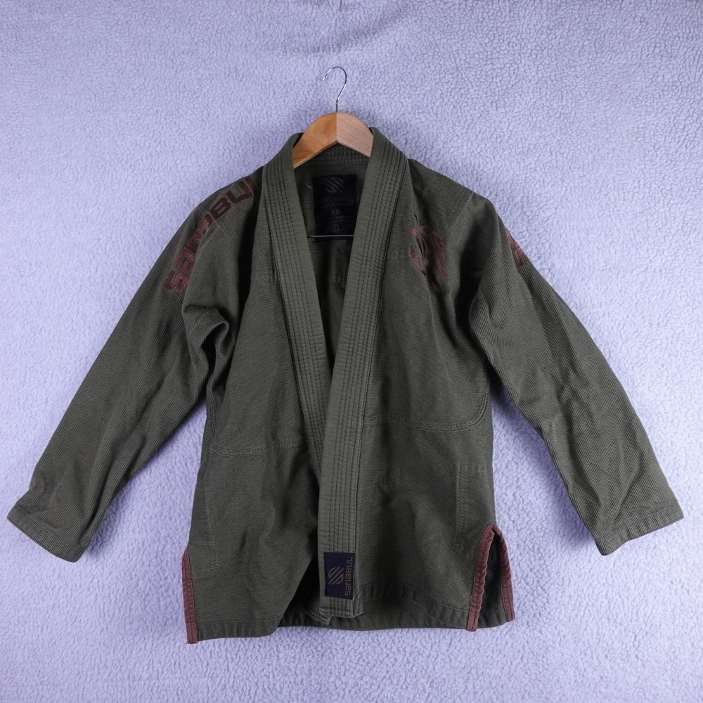 Sanabul Mens BJJ Gi Jiu Jitsu Kimono Training Jacket‎ Olive Green Burgundy A0